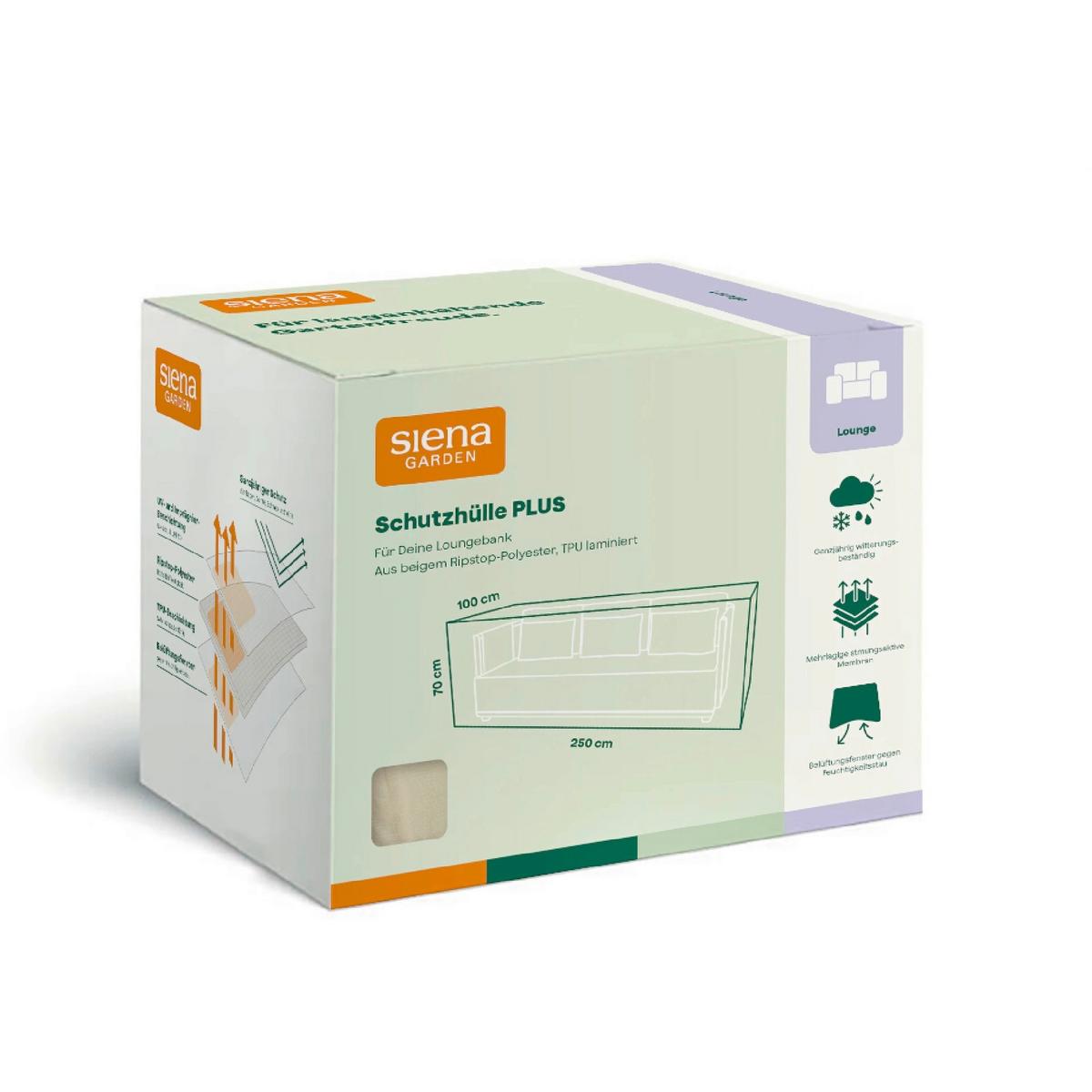 Schutzhülle Loungebankhülle - Beige, MODERN, Kunststoff (100/70/250cm) - Siena Garden