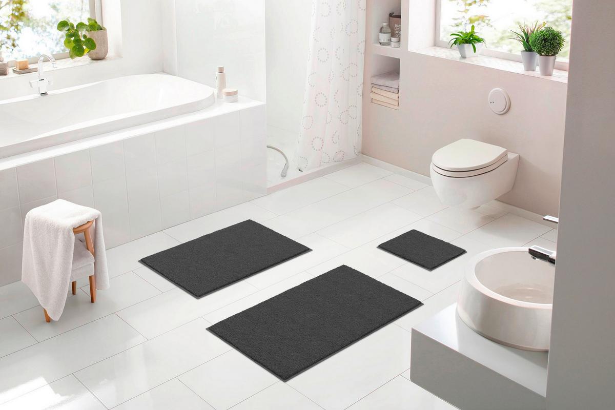 Badematte Jocylin - Anthrazit, Basics, Textil (60/90cm) - Grund