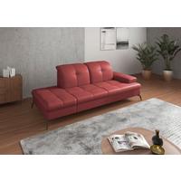 Récamiere Amica E, Rot B: 231 Cm - Rot/Schwarz, KONVENTIONELL, Leder/Textil (231/90/122cm) - Sit & More