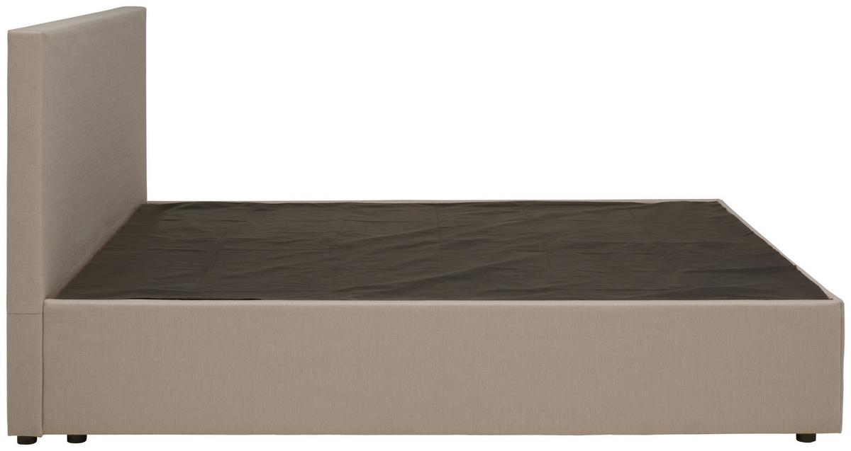 Boxbett mit Topper 200x200 cm Carolina - Sandfarben/Schwarz, Basics, Holz/Textil (200/200cm) - P & B