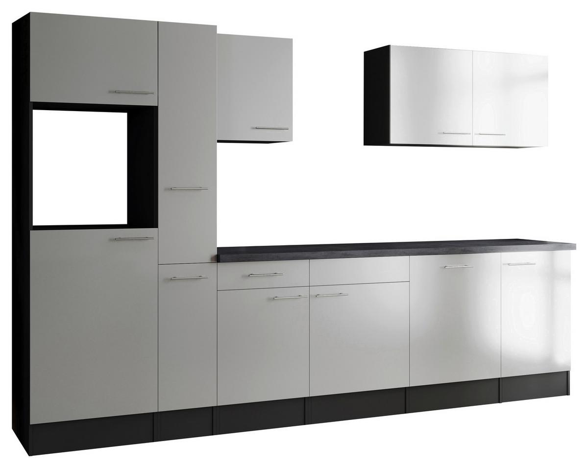 Küchenleerblock Oliver Grau, Weiß B: 310 Cm - Weiß/Grau, Design, Holzwerkstoff (310cm) - Respekta