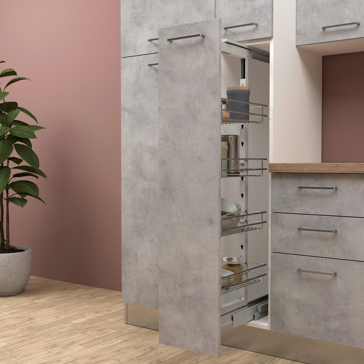 Küchenzeile Aura Mit Kühlschrank 285 cm - Honigeiche/Hellgrau, LIFESTYLE, Holzwerkstoff/Kunststoff (285cm) - MID.YOU