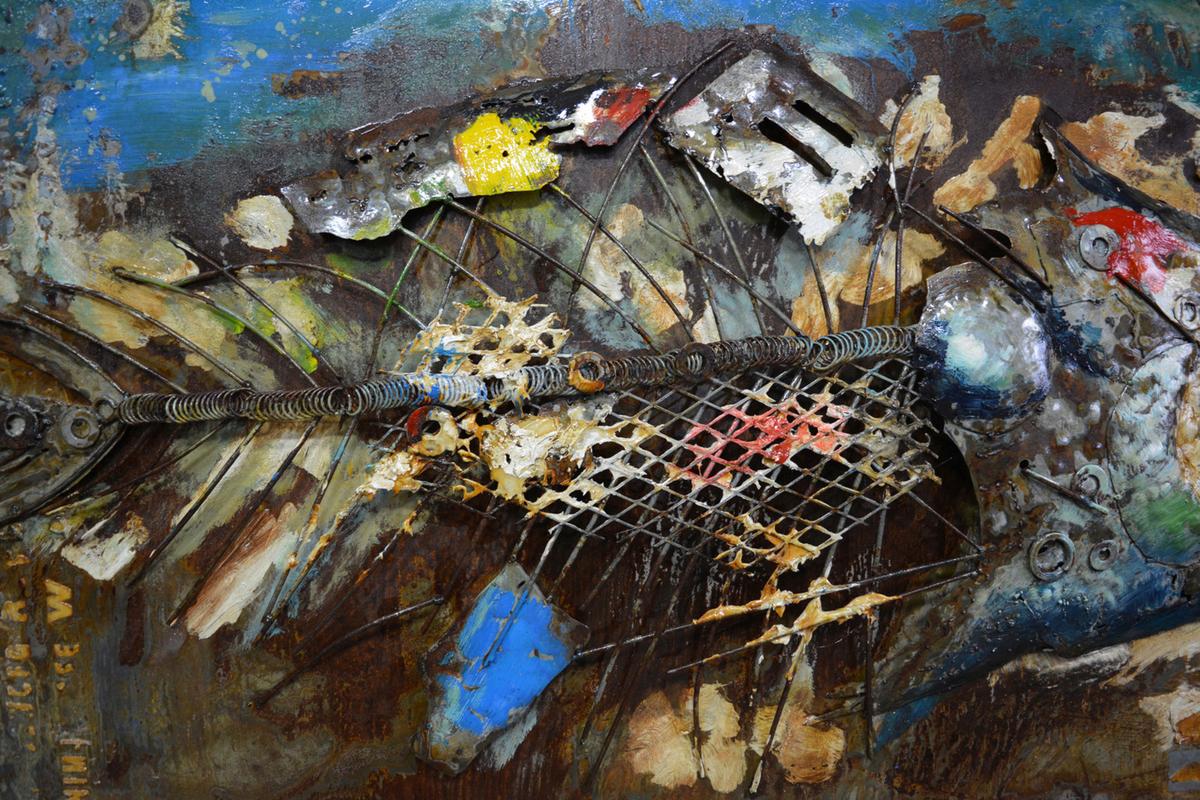 Metallbild Fisch Rostfarben, B: 80 cm - Rostfarben, LIFESTYLE, Metall (80/120/5cm) - Kayoom
