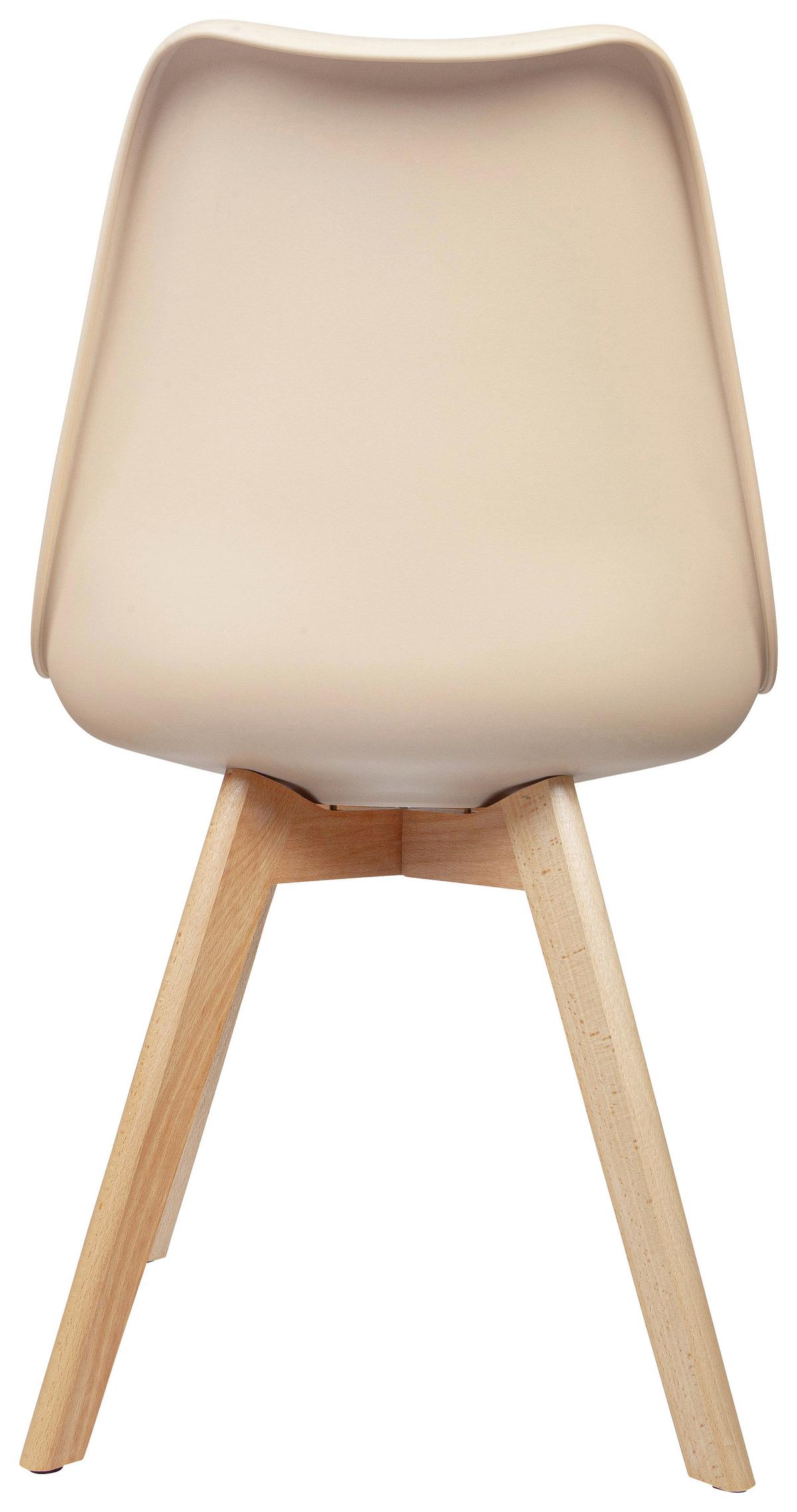 Stuhl-Set 4er Scandi Buche Dekor/Beige - Beige/Buchefarben, MODERN, Holz/Textil (48/87/56cm) - MID.YOU