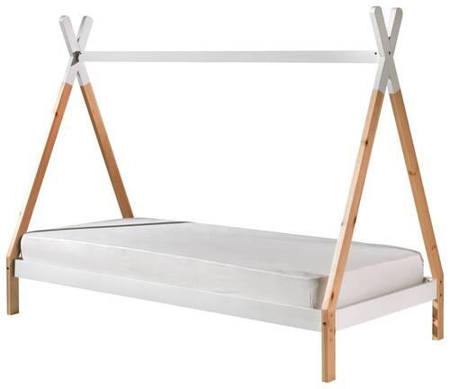 Hausbett Tipi Weiß/kieferfarbe 90x200cm - Weiß/Kieferfarben, MODERN, Holz (90/200cm) - MID.YOU