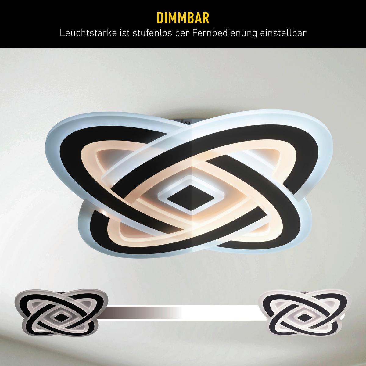 LED-Deckenleuchte Memory-Funktion - Weiß/Grau, Design, Kunststoff/Metall (48/48/6cm) - Näve