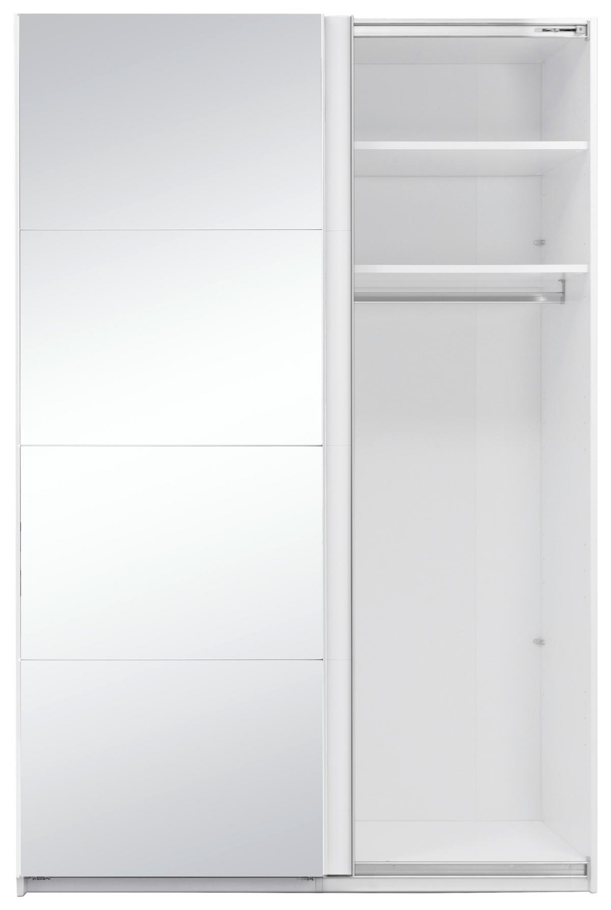SCHIEBETÜRENSCHRANK Viva Weiß Hochglanz B: 150cm - Weiß Hochglanz/Weiß, MODERN, Holzwerkstoff (150/210/62cm) - P & B