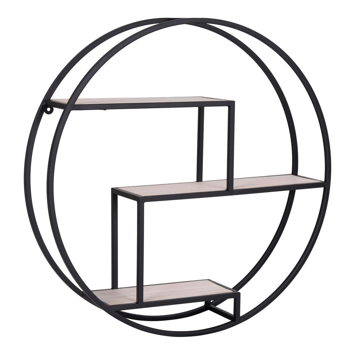 Wandregal Rotterdam Schwarz B: 62 cm - Schwarz, Design, Metall (62/14/62cm)