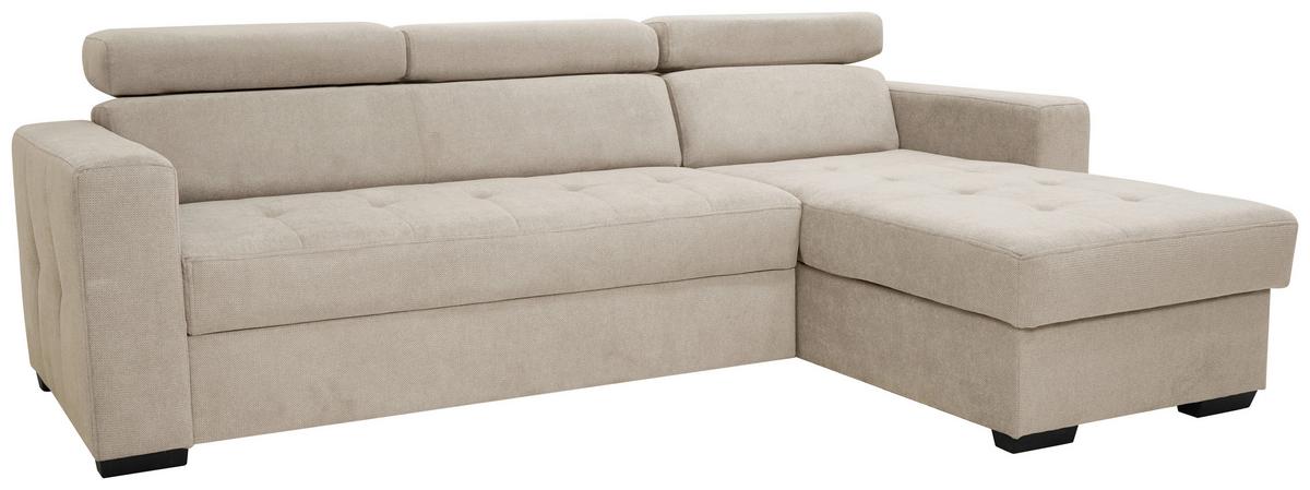 Rohová sedačka MARCO, oboustranná, béžový velur - černá/béžová, Konvenční, kov/dřevo (238/78-94/170cm)