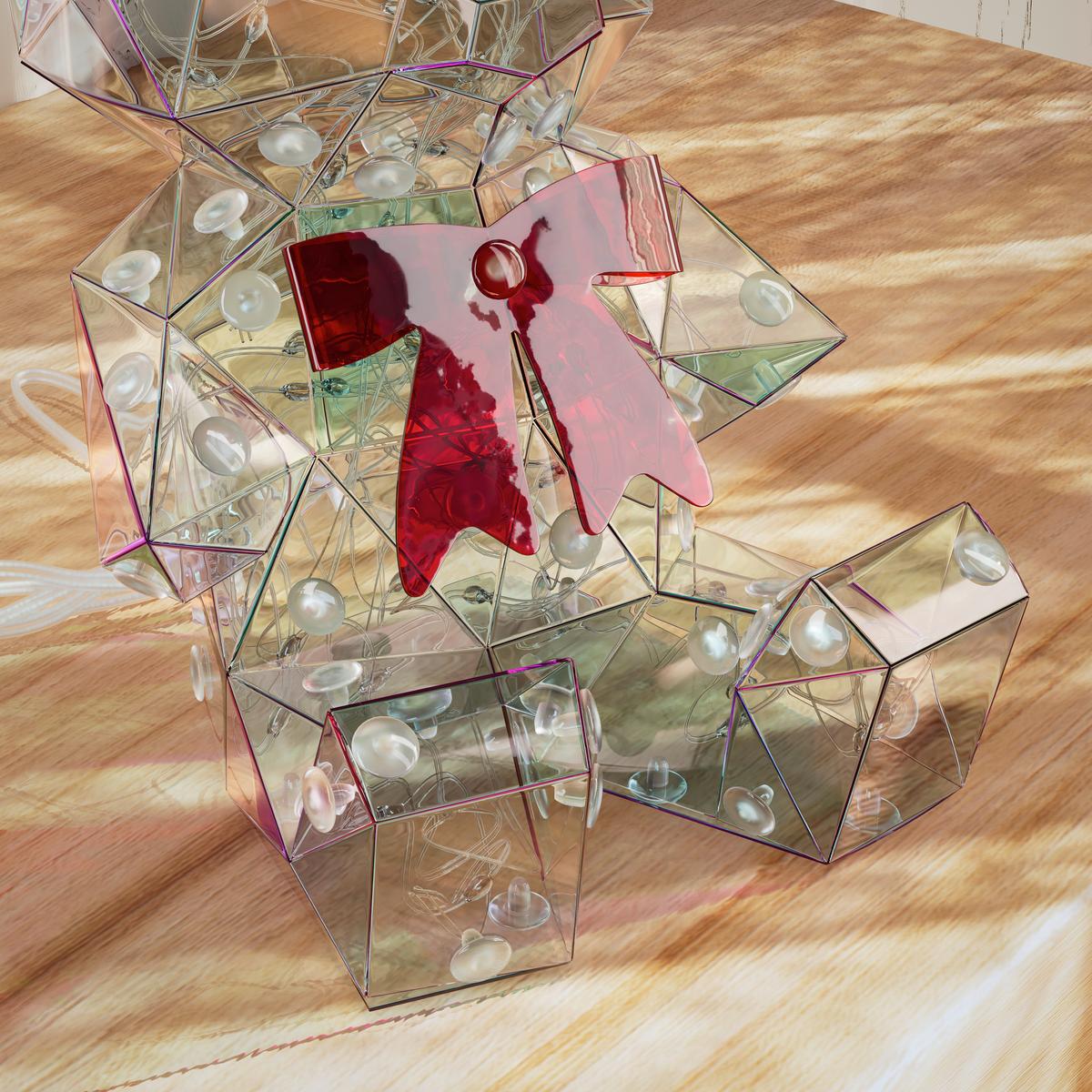 LED-DEKOLEUCHTE CAROLINA - Transparent/Rot, Basics, Kunststoff (11,5/11/13,5cm) - Luca Bessoni