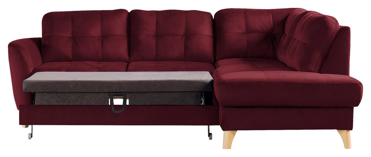 Ecksofa Nordic, Rot S: 236x190 cm - Buchefarben/Rot, Design, Textil (236/190cm) - Livetastic