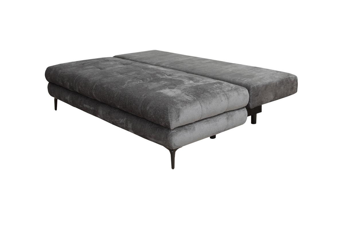 Schlafsofa Perla Graphitfarben B: 203 cm - Schwarz/Graphitfarben, KONVENTIONELL, Textil (203/94/96cm)