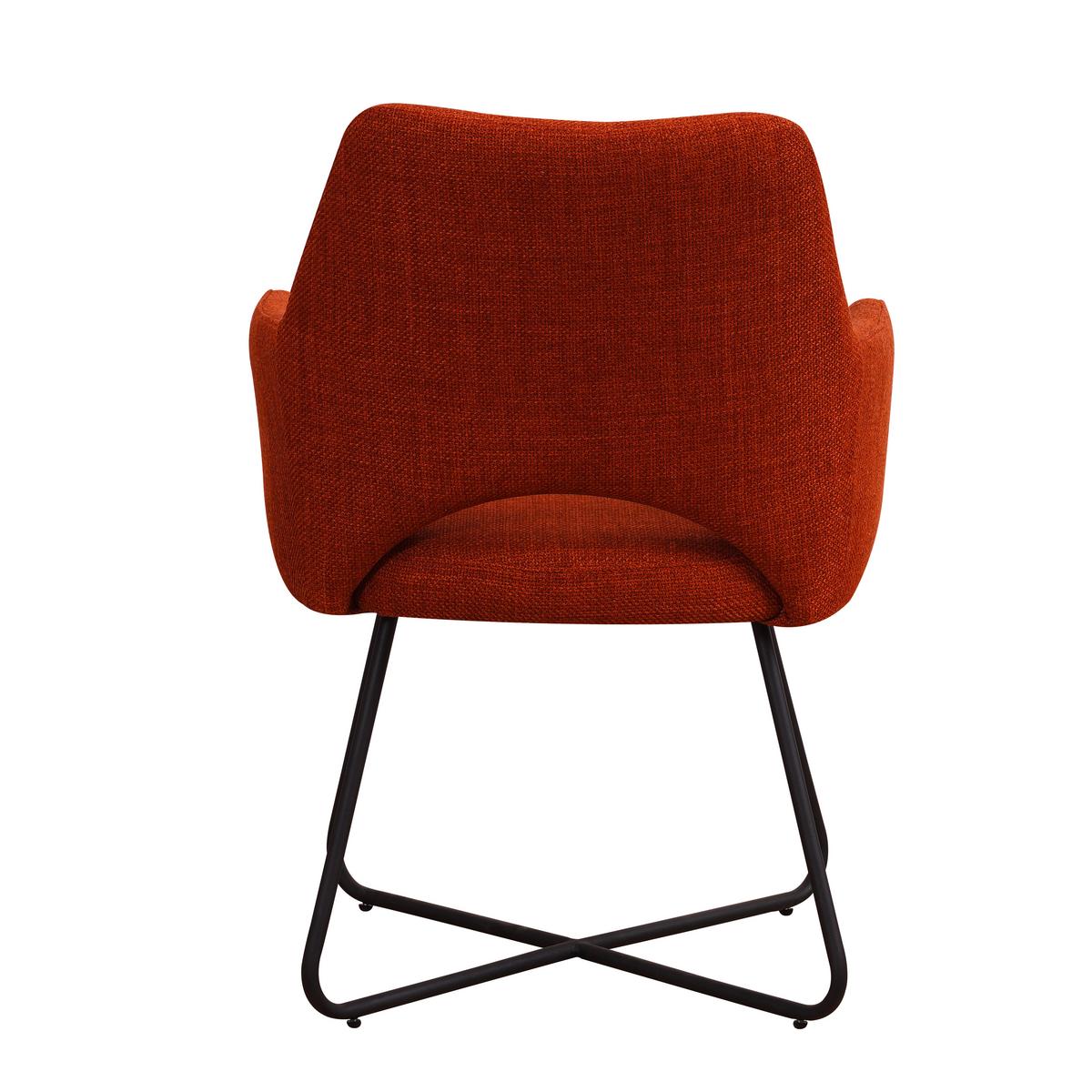 Armlehnstuhl Brest Orange B: 60 Cm - Schwarz/Orange, MODERN, Textil/Metall (60/88/63,5cm) - MID.YOU