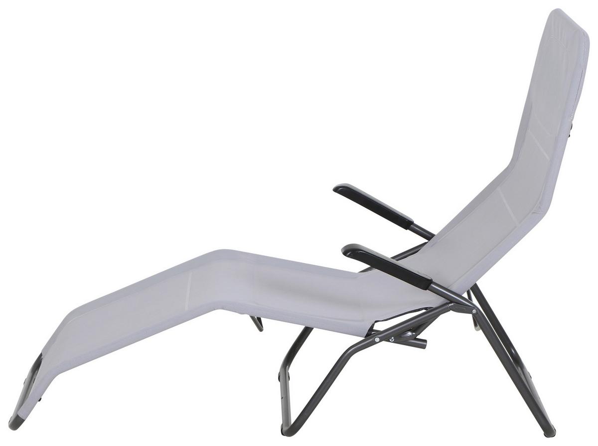 Sonnenliege J40967 Stahl, Klappbar - Anthrazit/Hellgrau, MODERN, Textil/Metall (72,5/103,5/144cm) - Siena Garden