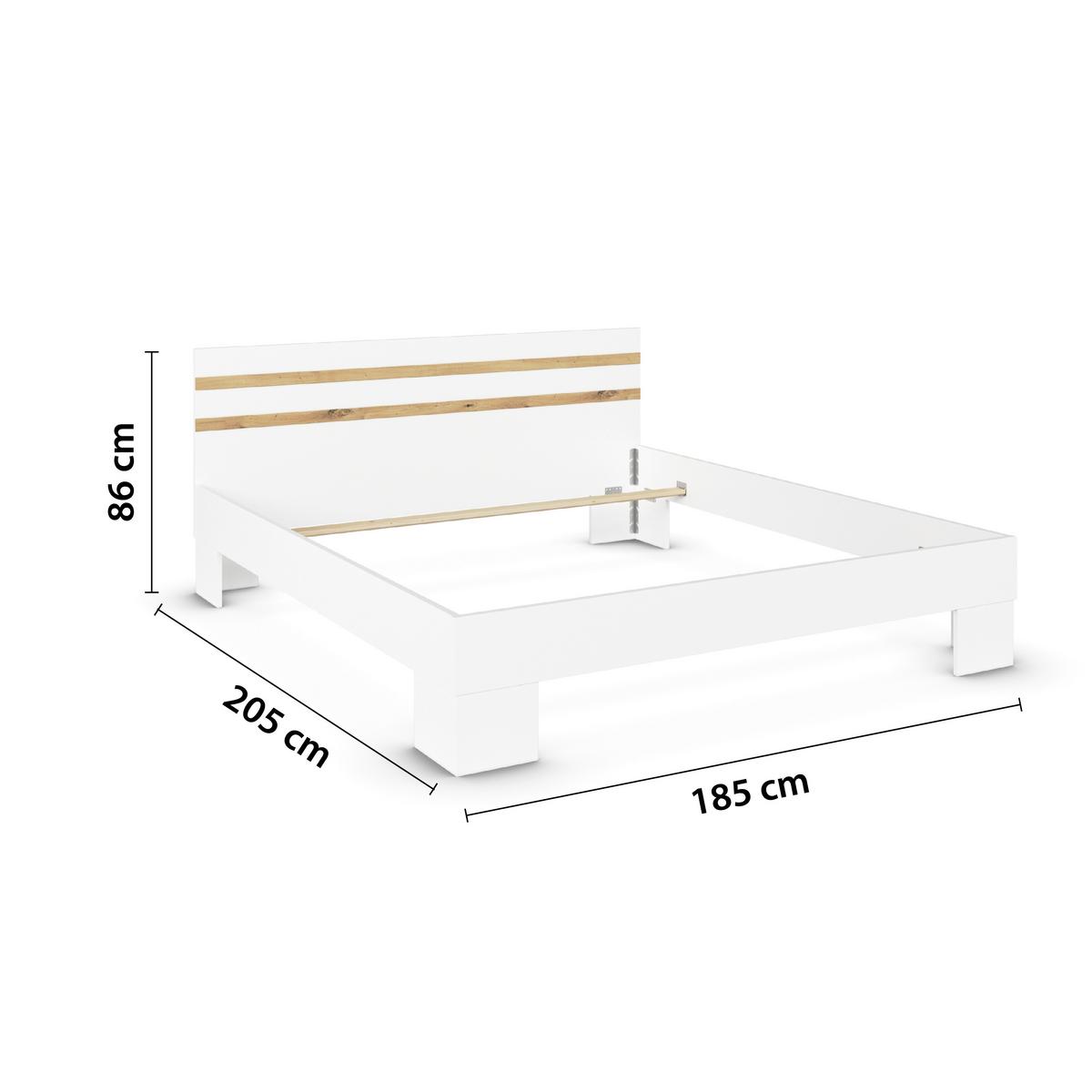 Schlafzimmer Foster - Weiß/Eiche Artisan, KONVENTIONELL, Holzwerkstoff