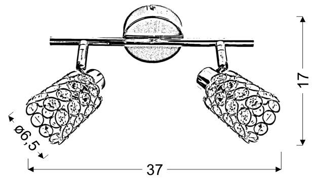 Strahler 92-97395 York - Chromfarben/Transparent, KONVENTIONELL, Glas/Metall (37/8cm)