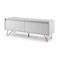 Lowboard Weiß B: 120cm - Messingfarben/Weiß, Design, Holzwerkstoff (120/45/40cm) - Livetastic