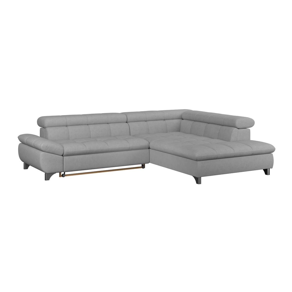 Ecksofa Mit Schlaffunktion Gemini Grau 312x234 Cm - Chromfarben/Grau, KONVENTIONELL, Textil (312/234cm)