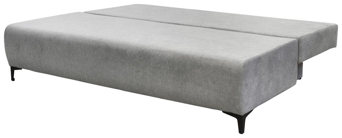 Boxspringová pohovka VIERA, světle šedá - černá/světle šedá, Moderní, kov/textil (201/100/105cm)