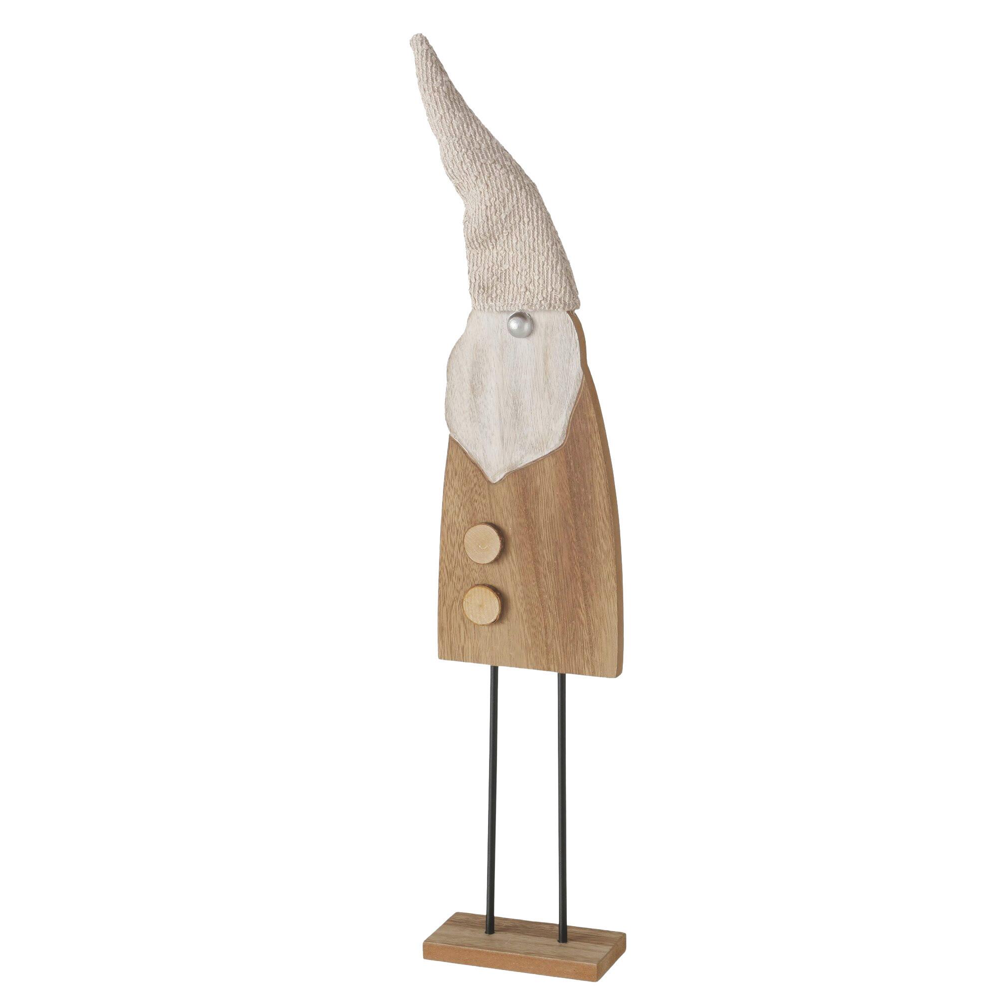Weihnachtsfigur Gomas - Braun, Basics, Holz/Textil (13/6,3/63cm)