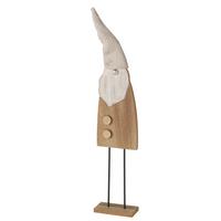 Weihnachtsfigur Gomas - Braun, Basics, Holz/Textil (13/6,3/63cm)