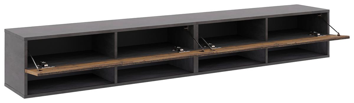 Lowboard Derby 200 - Alteiche/Dunkelgrau, Design, Holzwerkstoff (200/31,5/32,5cm) - Livetastic