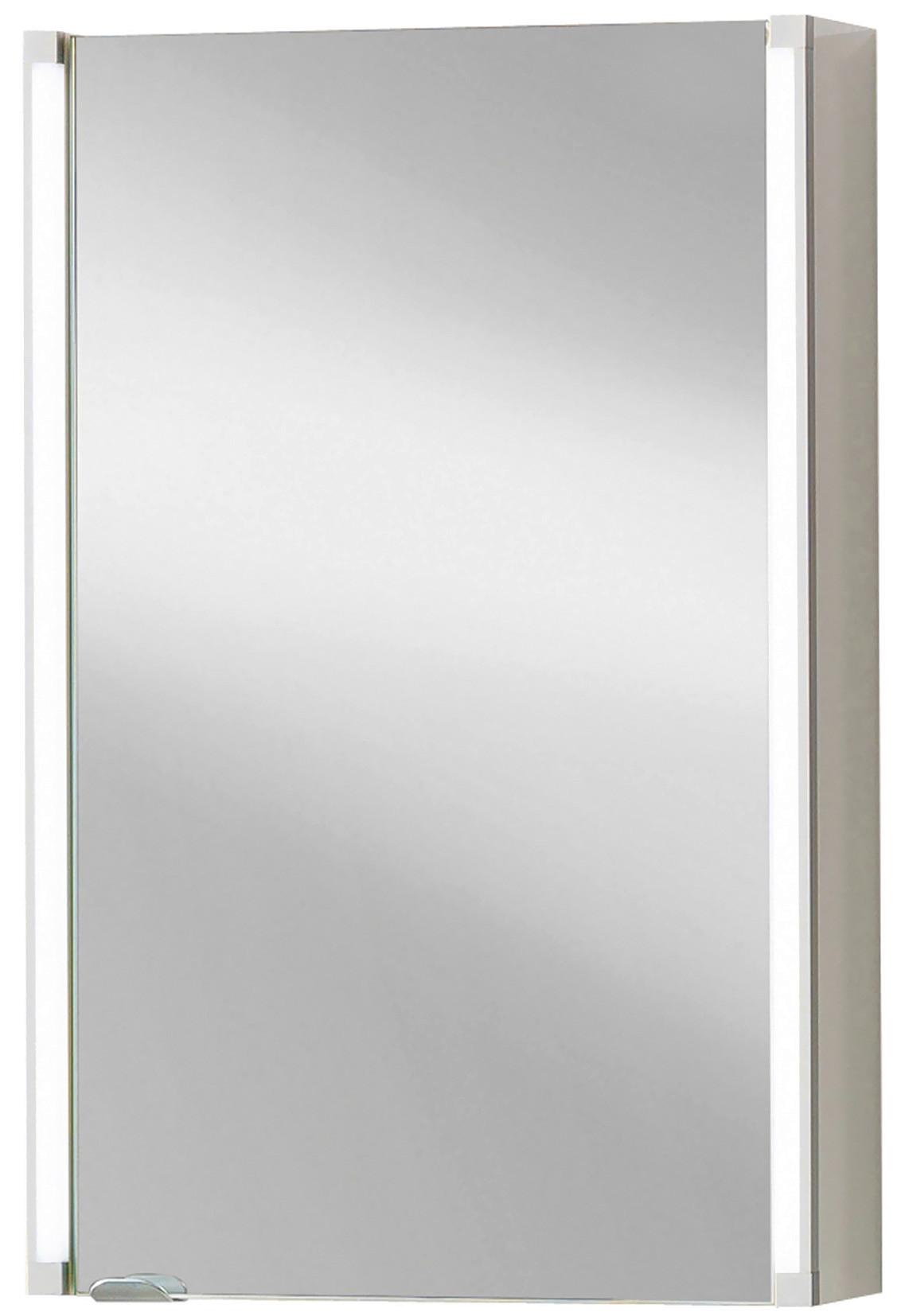 Spiegelschrank LED-Line BxHxT: 42,5x67x16,5 cm Weiß - Weiß, MODERN, Glas/Holzwerkstoff (42,5/67/16,5cm) - MID.YOU