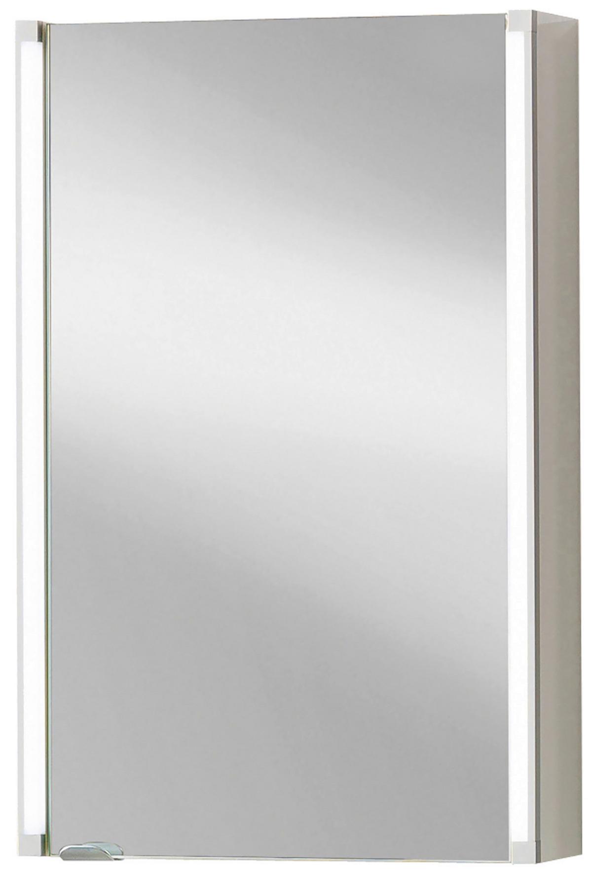 Spiegelschrank Led-line Bxhxt: 42,5x67x16,5 Cm Weiß - Weiß, MODERN, Glas/Holzwerkstoff (42,5/67/16,5cm) - MID.YOU