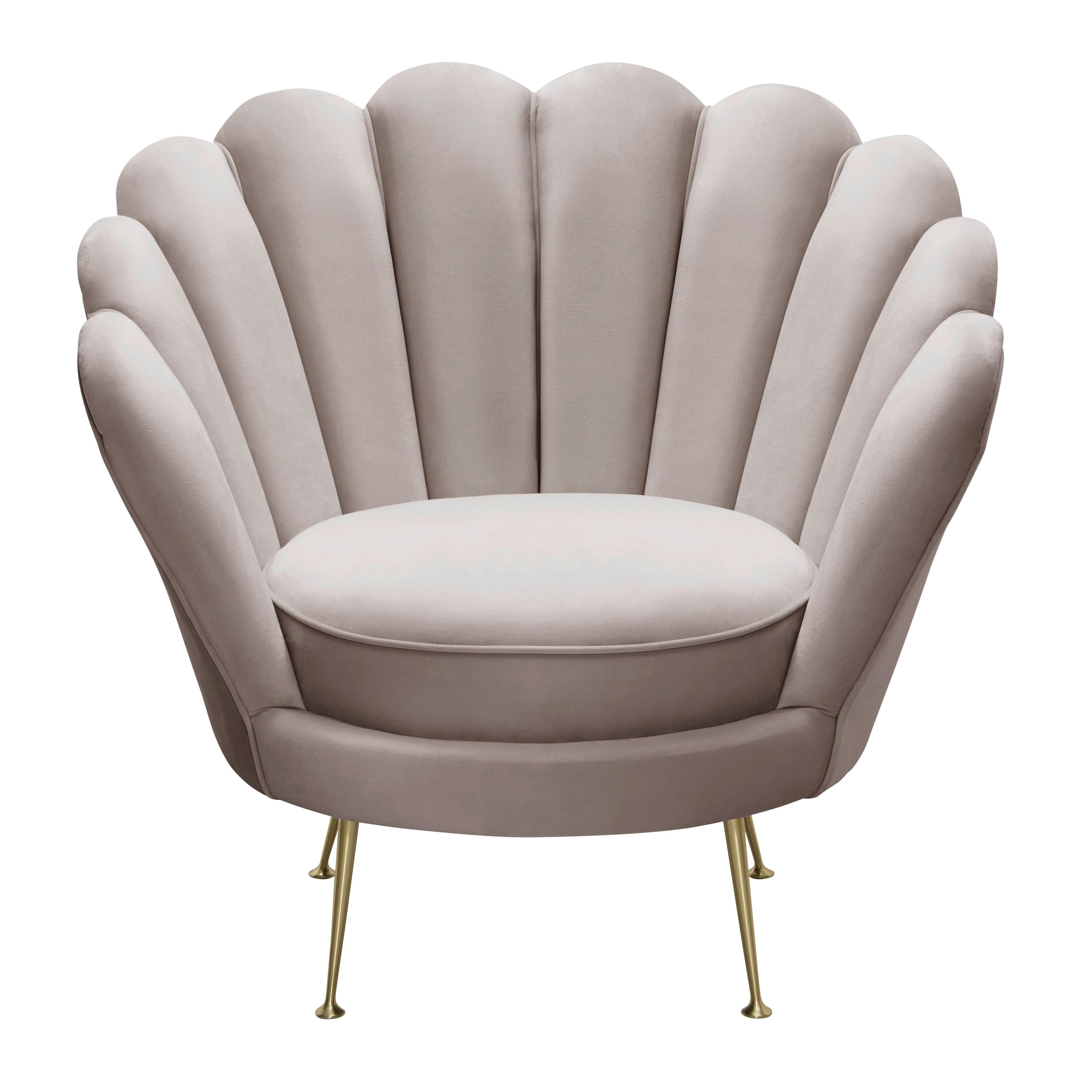 Kreslo Jellina Svetlá Hnedá - svetlohnedá/zlatá, Moderný, kov/drevo (88/80/83cm) - Bessagi Home