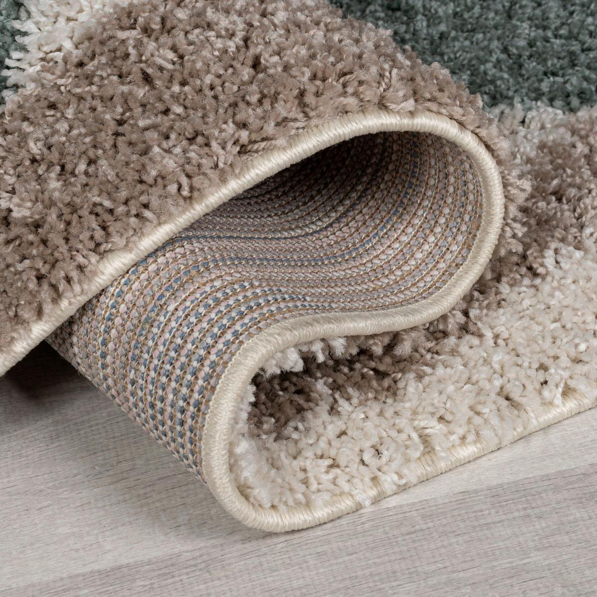 Hochflorteppich Stream - Grün, KONVENTIONELL, Textil (160/230cm)