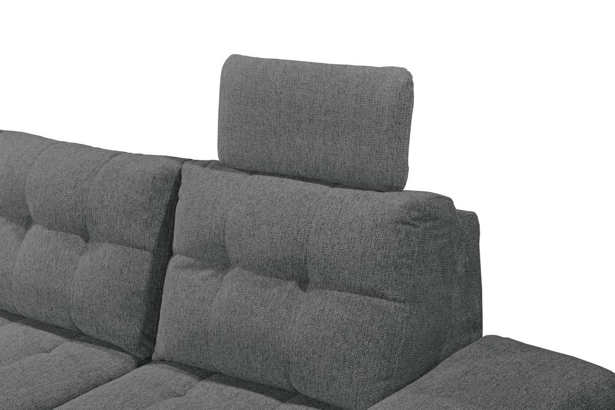Sedacia súprava DURBAN U, ľavá, grafitová - čierna/grafitová, Konventionell, textil/plast (218/324/170cm) - MID.YOU