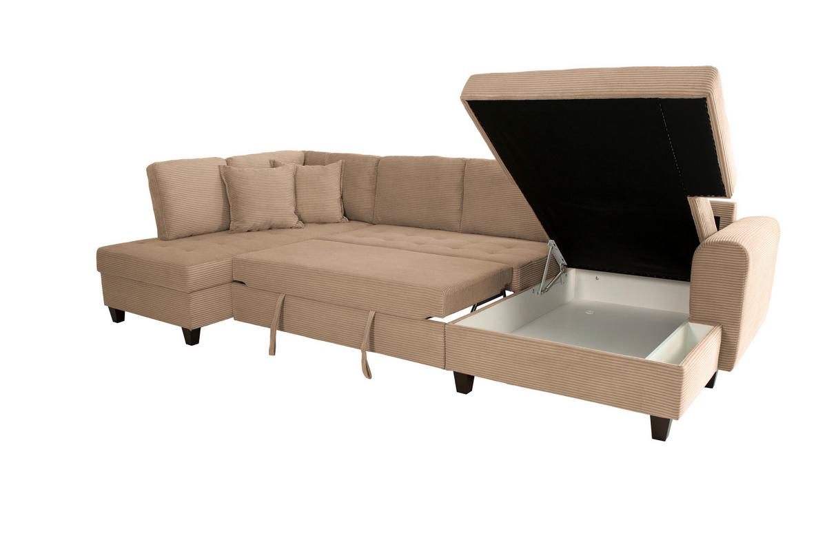 Wohnlandschaft Moritz Karamell U-Form: 178x324x155cm - Karamell, Trend, Textil (178/324/155cm)