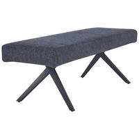 Sitzbank Chios Leinenoptik Grau, B: 140 Cm - Dunkelgrau/Schwarz, KONVENTIONELL, Textil/Metall (140/49/47cm) - MID.YOU