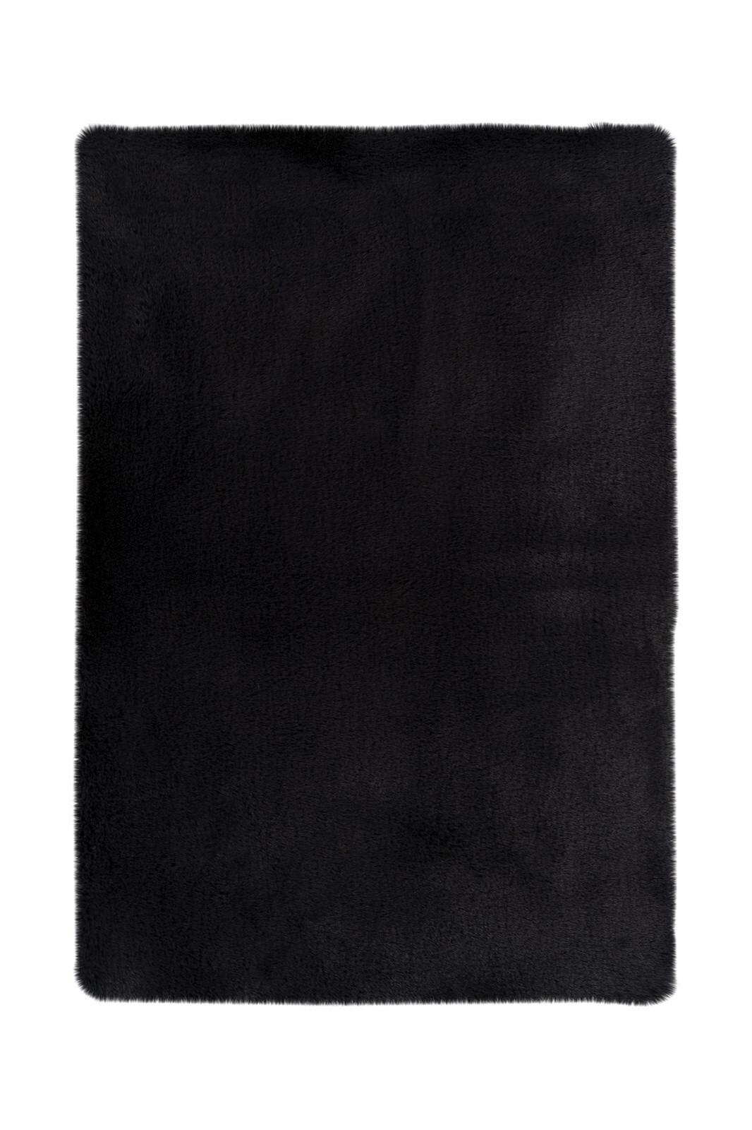 Hochflorteppich Rabbit Schwarz, 50x90 Cm - Schwarz, KONVENTIONELL (50/90cm)