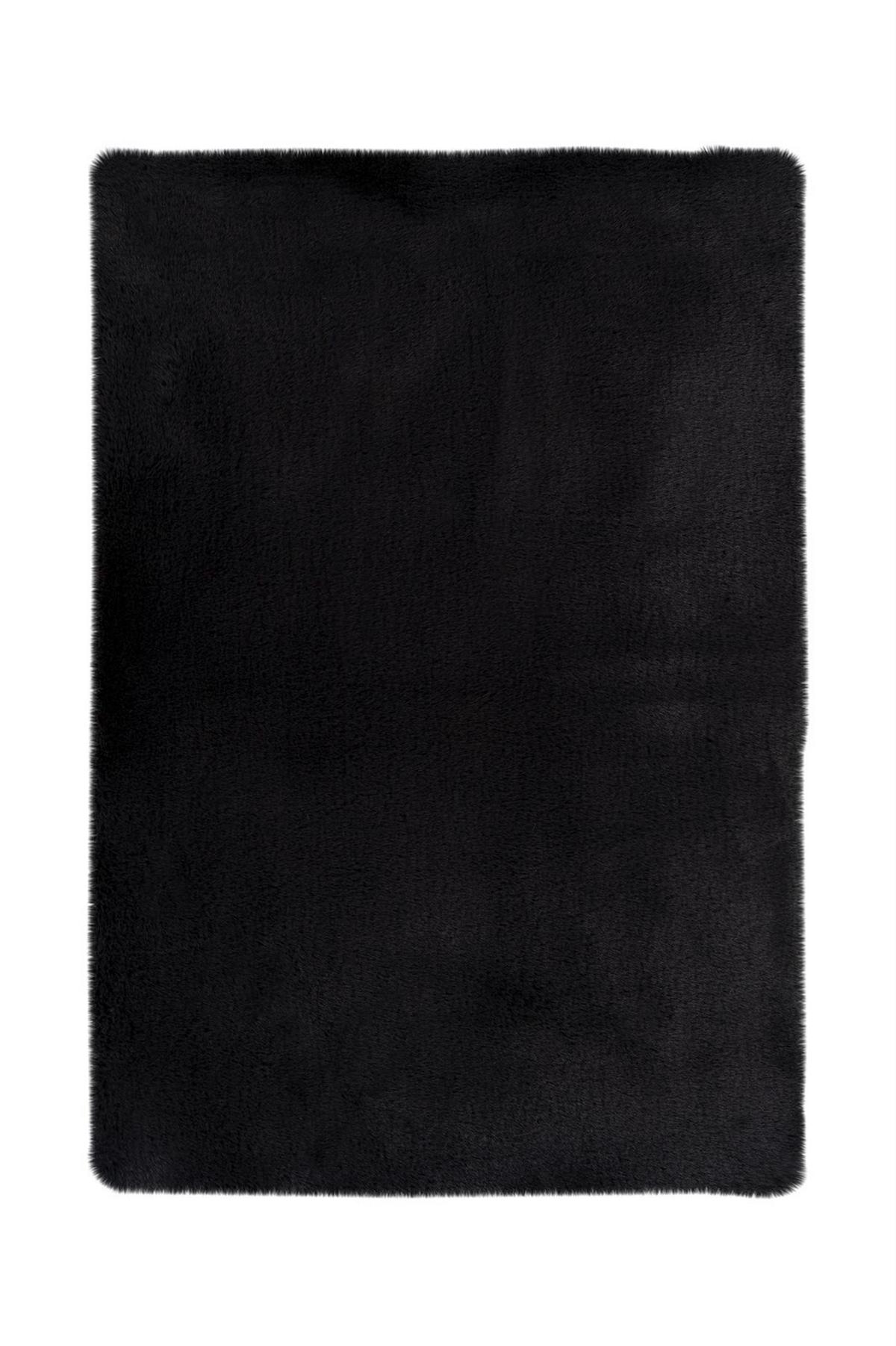 Hochflorteppich Rabbit Schwarz, 50x90 Cm - Schwarz, KONVENTIONELL (50/90cm)