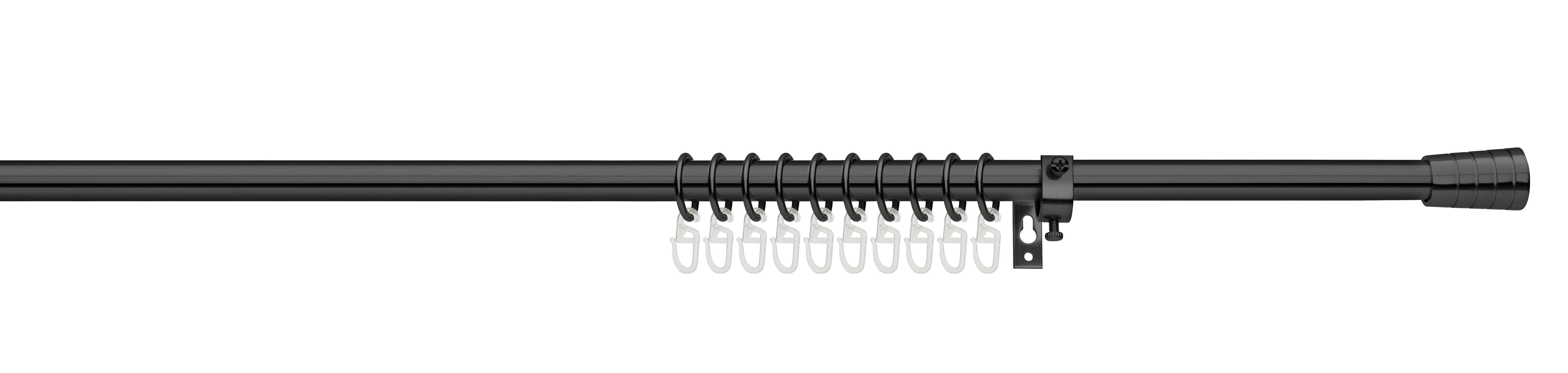 Okrúhla Tyč S Príslušenstvom Cap - čierna, kov/plast (130-240cm) - Modern Living