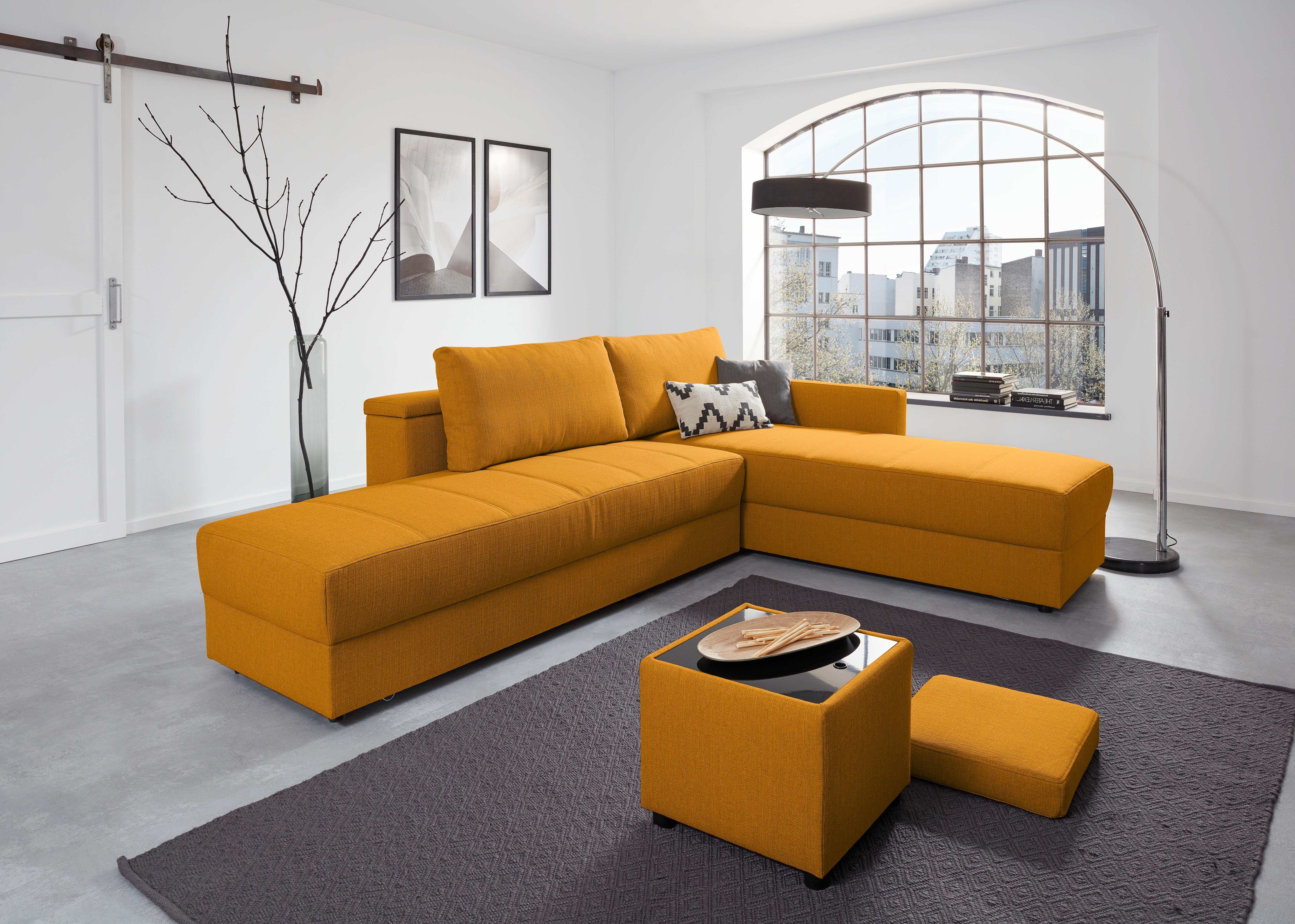 Ecksofa Looks Iii - Gelb/Schwarz, Design, Textil (229/287cm) - LOOKS by W.Joop