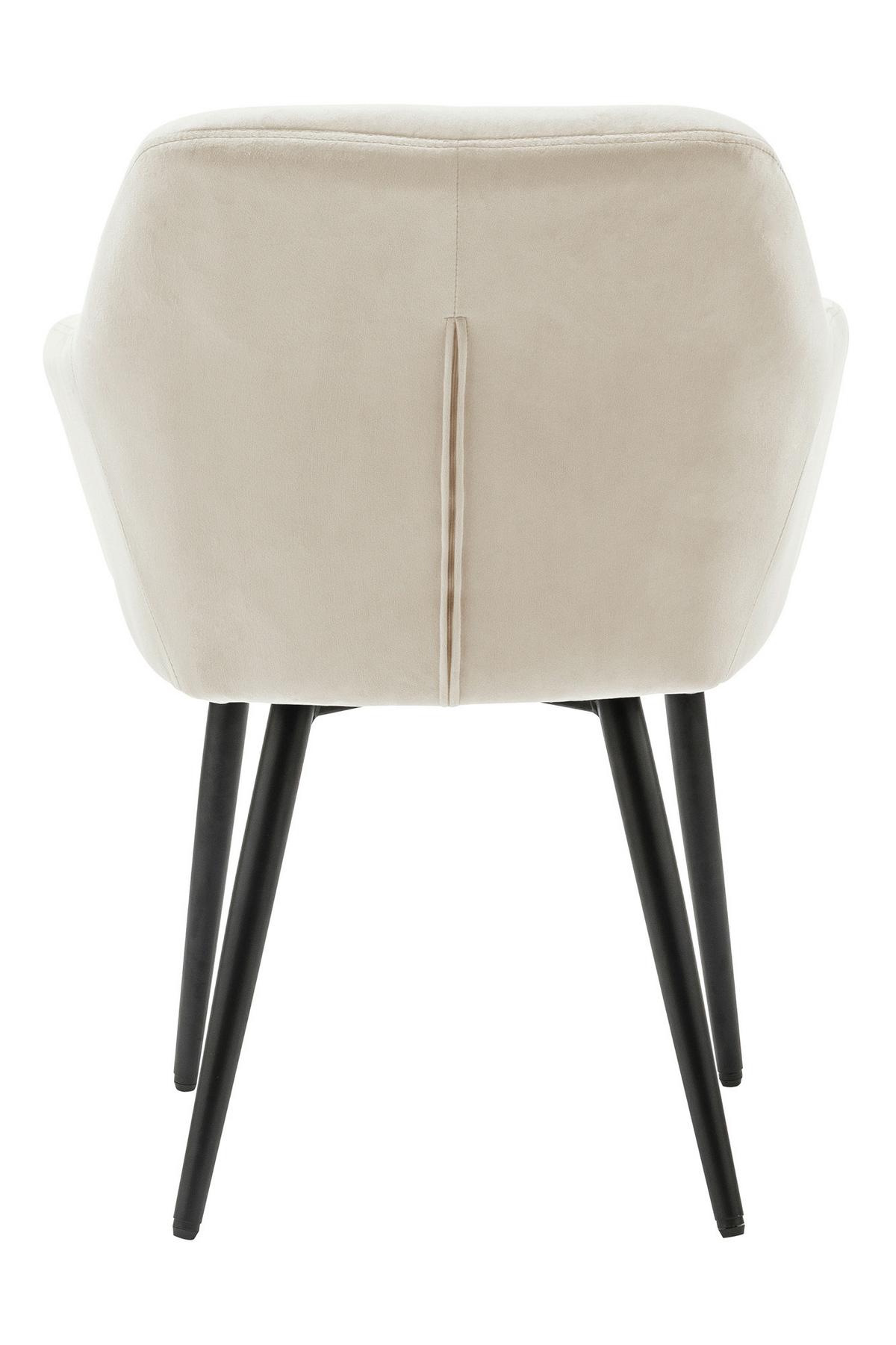 Armlehnstuhl Creme B: 61 Cm - Creme/Schwarz, MODERN, Textil/Metall (61/85/45cm) - Livetastic