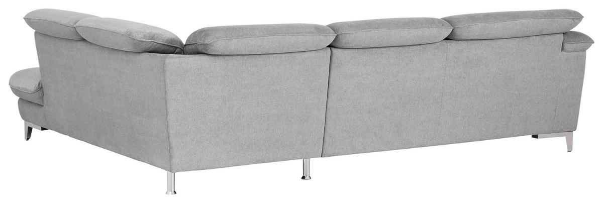 Ecksofa Mit Schlaffunktion Teresa Hellgrau - Chromfarben/Hellgrau, Design, Textil (293/232cm) - Livetastic