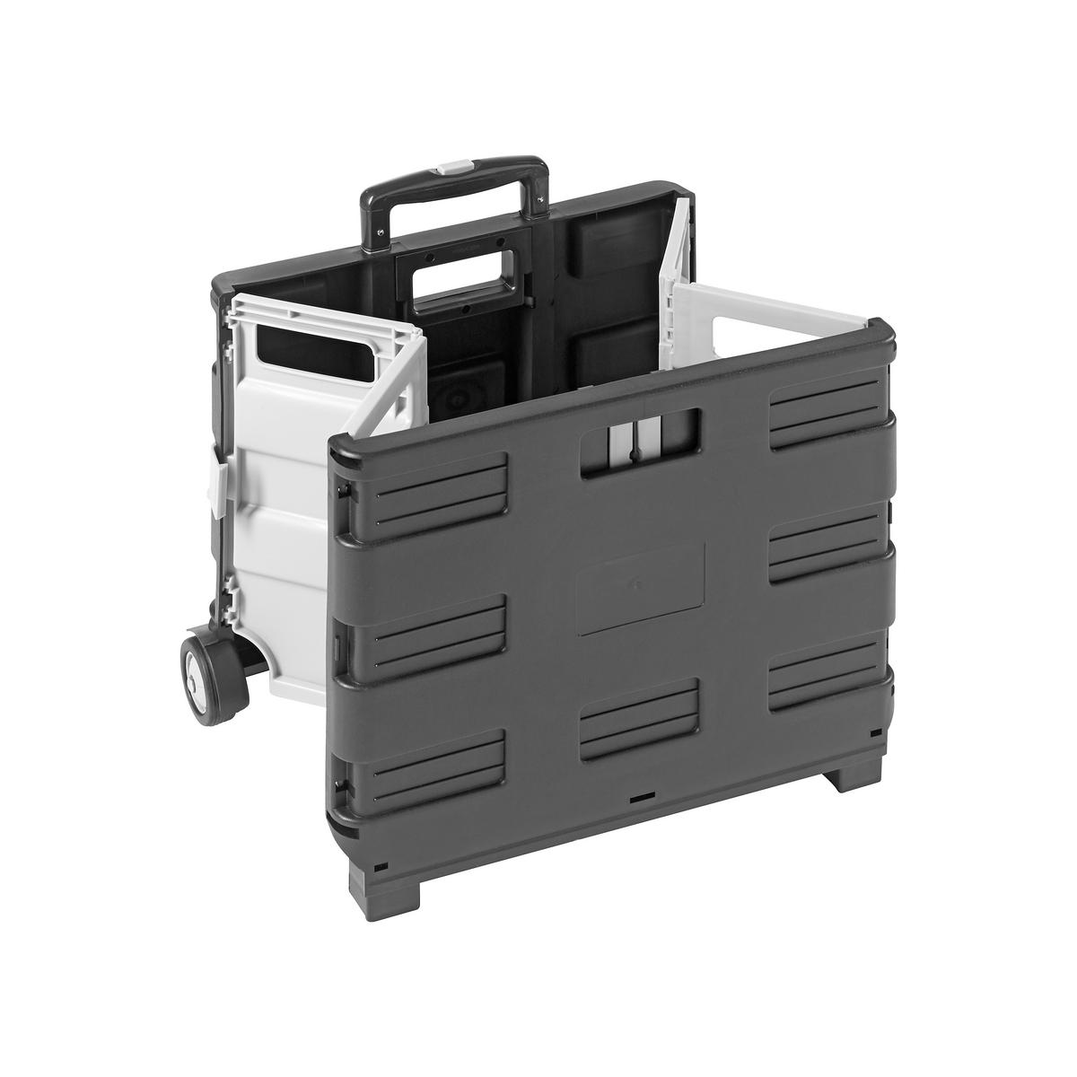 Klappbox-Trolley Chrisi Kunststoff 45,5x98x38 cm - Schwarz/Grau, KONVENTIONELL, Kunststoff/Metall (45,5/98/38cm) - Homezone