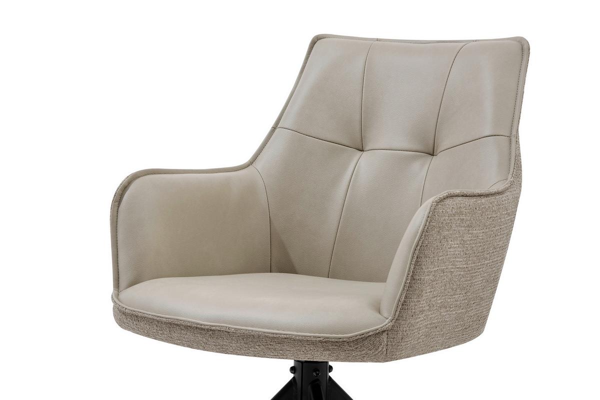 Armlehnstuhl Ion Schwarz/Taupe B: 58 cm - Taupe/Schwarz, MODERN, Holz/Textil (58/87/61,5cm) - Livetastic