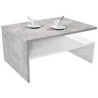 Couchtisch Mit Ablagefach Laura, Betonoptik Hell/weiß - Weiß/Grau, MODERN, Holzwerkstoff (90/42/60cm)