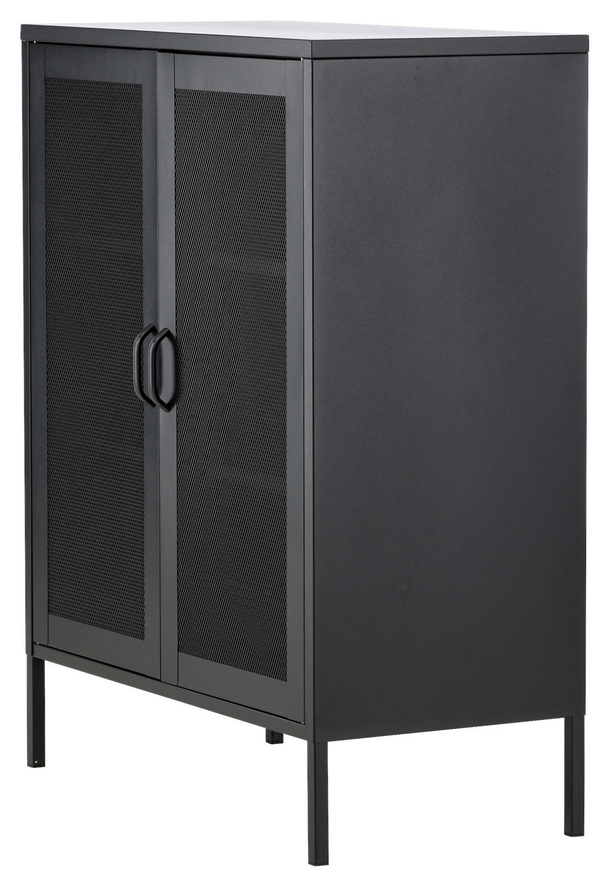 Sideboard Misha - Schwarz, Design, Metall (80/101.5/40cm) - Livetastic