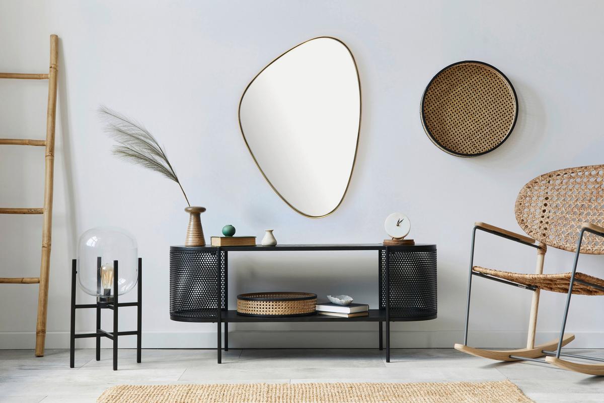 Wandspiegel Goldfarben B: 46 cm - Goldfarben, Design, Glas/Metall (46/70/2,5cm) - MID.YOU