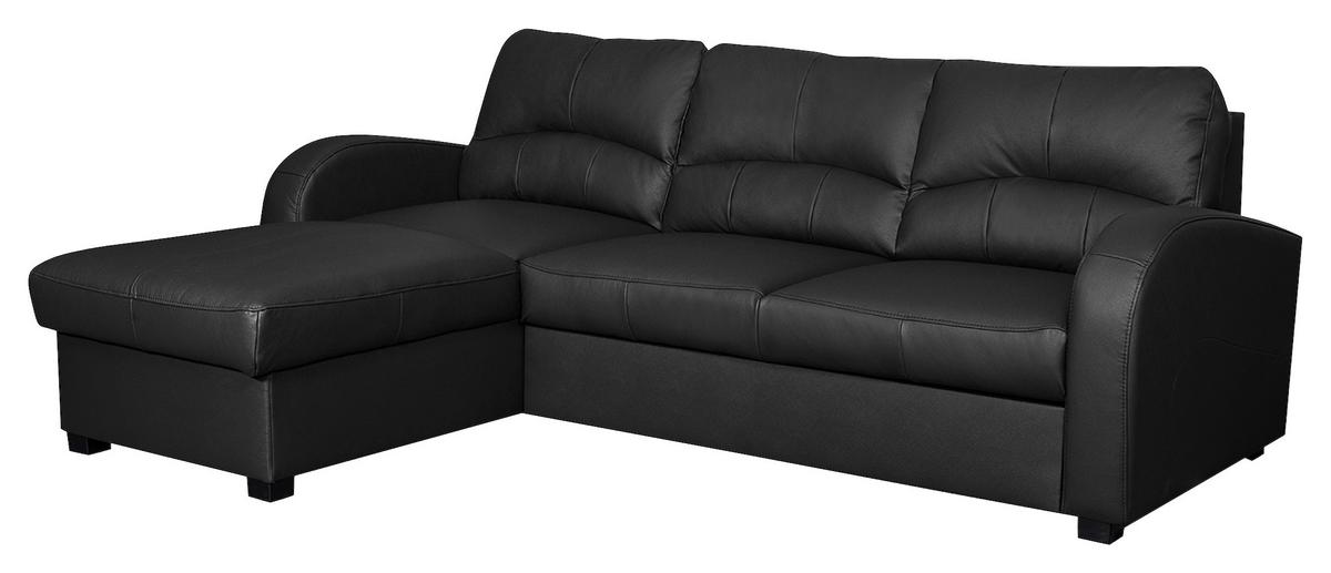 Ecksofa Tilo Schwarz S: 168 Cm - Schwarz, Design, Leder/Textil (168/227cm) - Livetastic