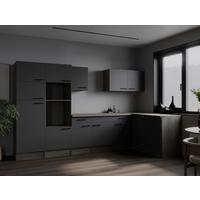 Eckküche Oliver Grau, Eiche Dekor S: 340x172cm - Eichefarben/Grau, Design, Holzwerkstoff (340/172cm) - Respekta