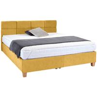 Polsterbett mit Bettkasten 160x200 Bellagio Gelb - Gelb/Buchefarben, KONVENTIONELL, Holz/Textil (160/200cm)