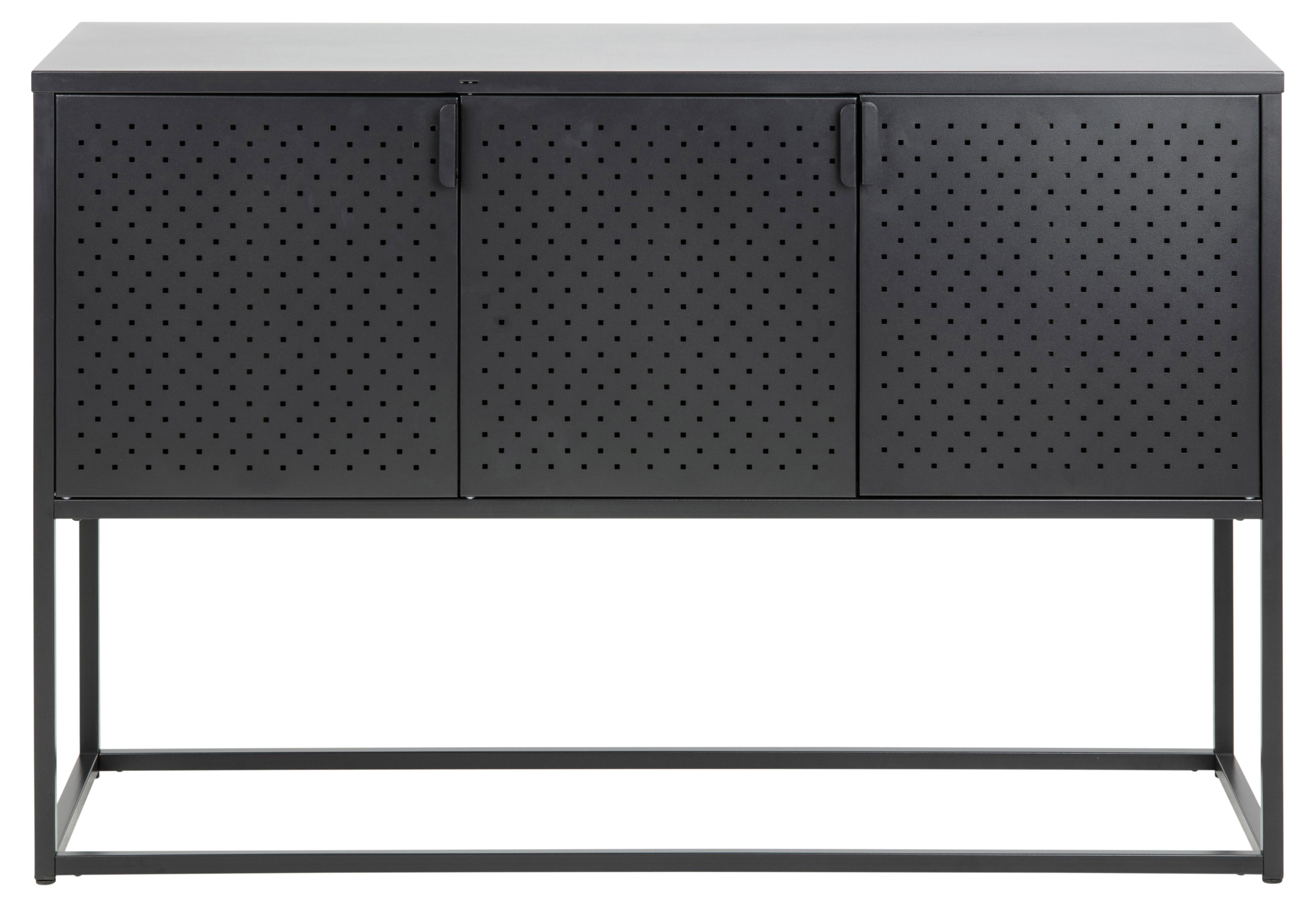 Schlichtes modernes Sideboard in Schwarz mit viel Stauraum