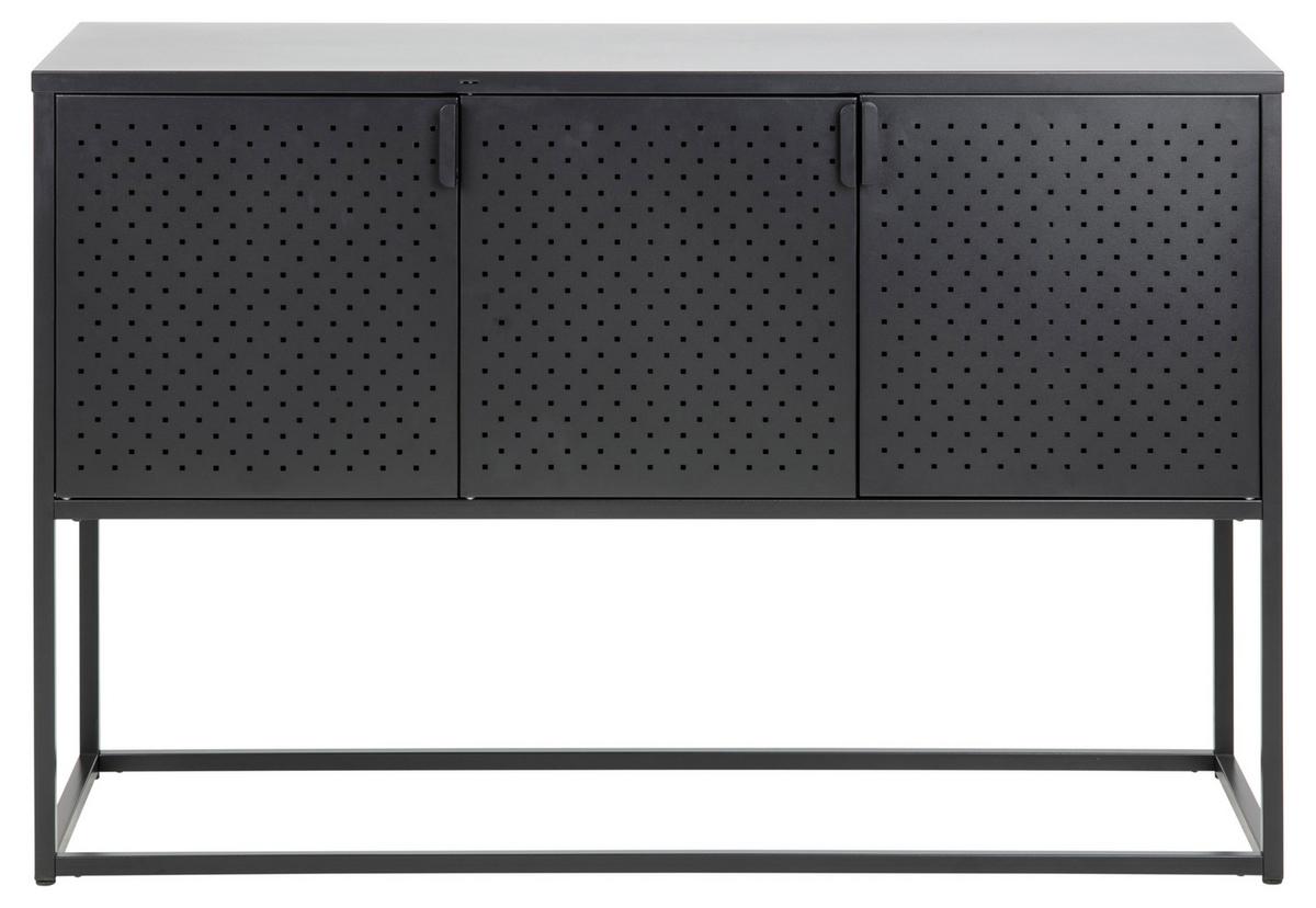 Sideboard Metall Mit 3 Türen 120 Cm Newton Trend Schwarz - Schwarz, Trend, Metall (120/80/40cm) - MID.YOU
