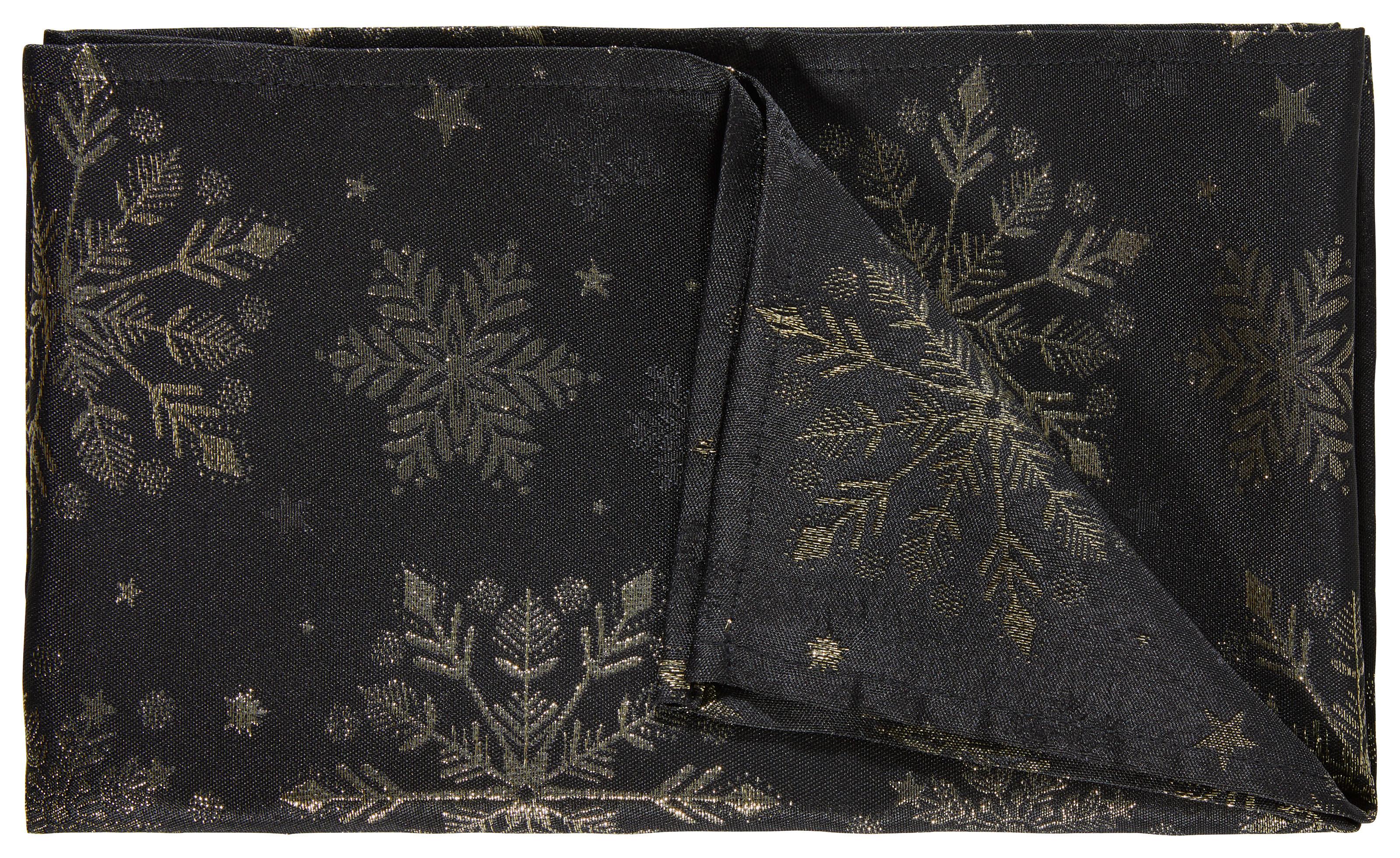 Tischläufer Snowy - Goldfarben/Schwarz, ROMANTIK / LANDHAUS, Textil (40/140cm) - James Wood